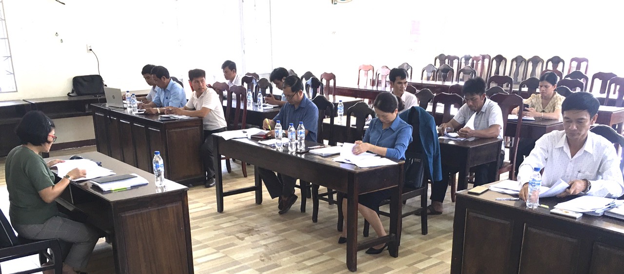 Toàn cảnh đaonf giám sát HĐND huyện làm việc tại xã Ba Nam